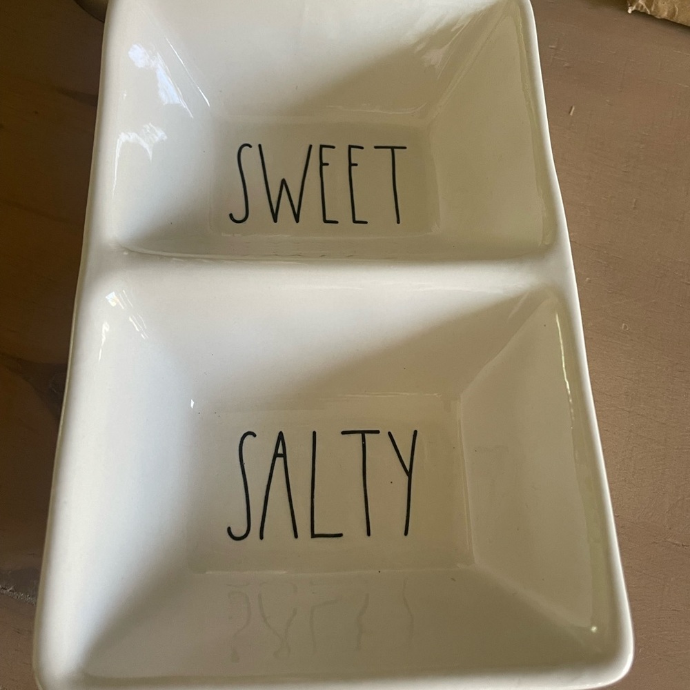Small White Ceramic Sweet and Salty Dish Set